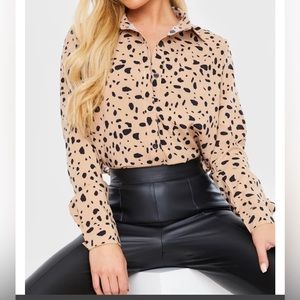 Silk Shirt HM🤎animal print